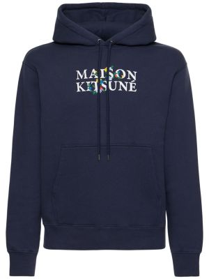 Gėlėtas džemperis su gobtuvu Maison Kitsuné pilka