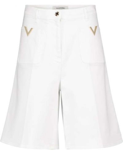 Shorts en jean taille haute Valentino blanc