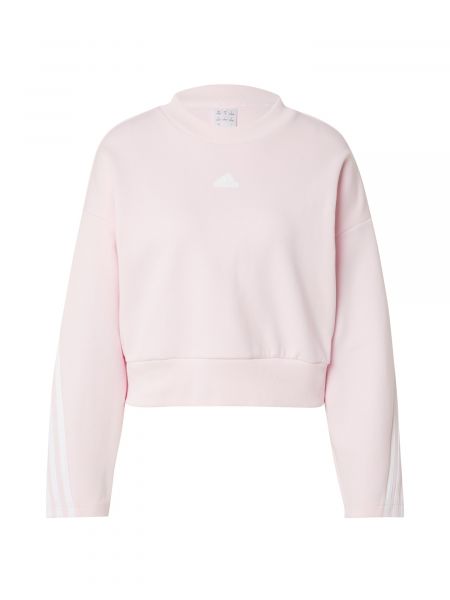 Relaxed пуловер на райета Adidas Sportswear розово
