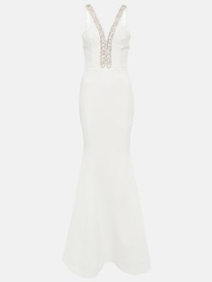 Макси рокля с кристали Rebecca Vallance бяло