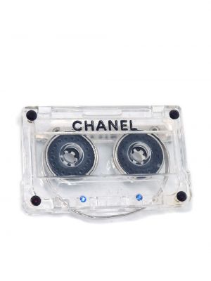 Брошка с принт Chanel Pre-owned бяло