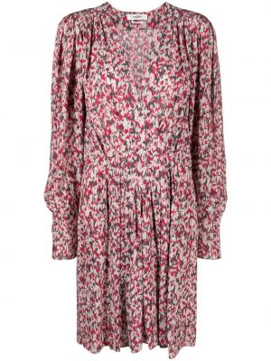 Viskózové přiléhavé mini šaty s potiskem Isabel Marant Etoile - růžová