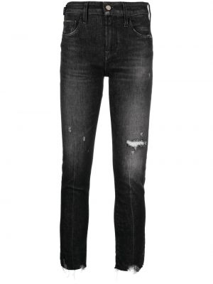 Straight fit džíny s dírami Jacob Cohen černé