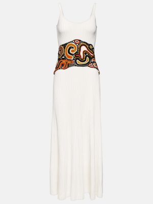 Kašmírové hodvábne dlouhé šaty Gabriela Hearst biela