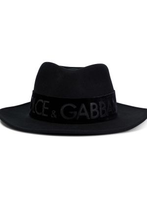 Вълнена шапка с периферия Dolce&gabbana черно