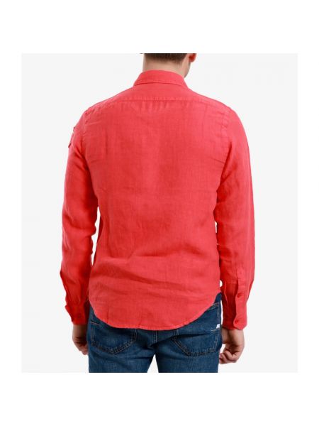 Camisa de lino manga larga Blauer rojo