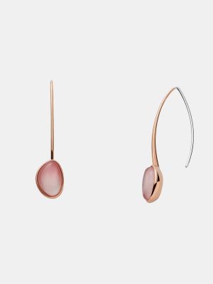 Pendientes con perlas de acero inoxidable de oro rosa Skagen rosa