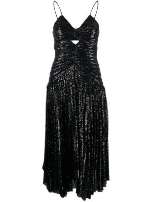 Midi haljina sa šljokicama bez rukava A.l.c. crna