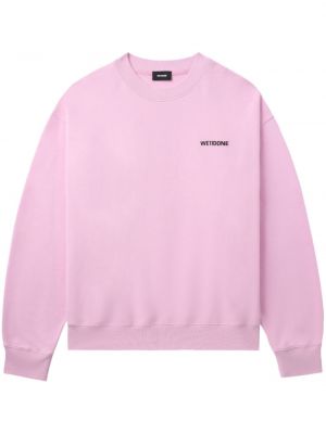 Raštuotas medvilninis džemperis We11done rožinė