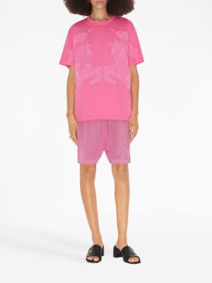 T-shirt aus baumwoll mit print Burberry pink