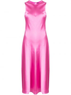 Šilkinis suknele kokteiline be rankovių Cynthia Rowley rožinė