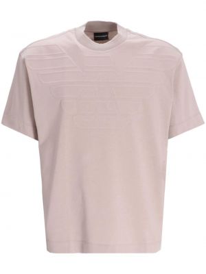 Bavlněné tričko Emporio Armani růžové