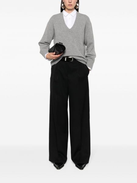 Pullover mit v-ausschnitt Modes Garments grau