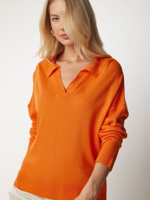 Поло тениска Happiness İstanbul оранжево