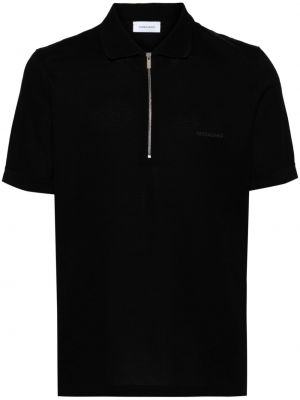 Medvilninis polo marškinėliai Ferragamo juoda