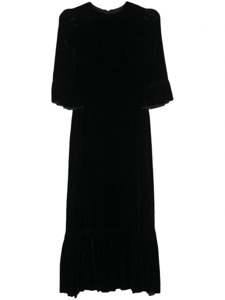 Midi suknele velvetinis su raukiniais The Vampire's Wife juoda