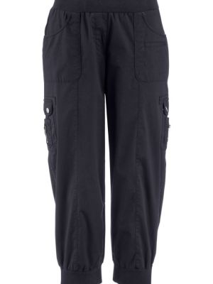 Хлопковые брюки карго Bpc Bonprix Collection черные
