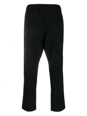Plisované rovné kalhoty Attachment černé