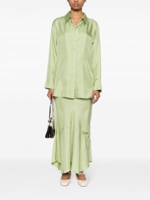 Hedvábné dlouhá sukně Dorothee Schumacher zelené