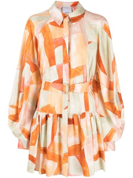 Šaty s potiskem Acler oranžové