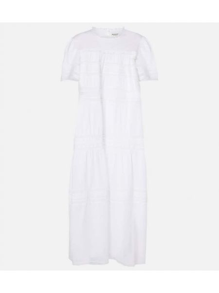 Ruffle bomull dress Marant Etoile hvit