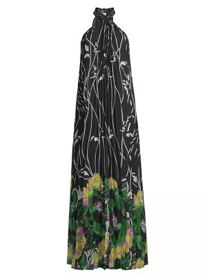 Плиссированное платье с вырезом халтер Ungaro черное