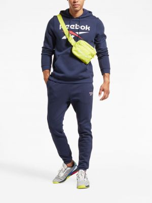 Fleece hoodie mit print Reebok blau