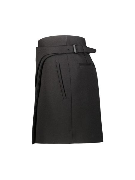 Mini falda de lana de lana merino Wardrobe.nyc negro