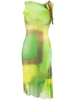 Мрежеста миди рокля Paula Canovas Del Vas зелено