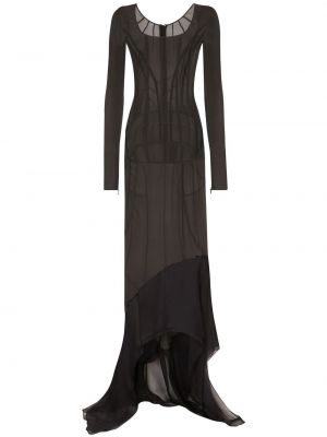 Asymetrické průsvitné koktejlové šaty Dolce & Gabbana černé