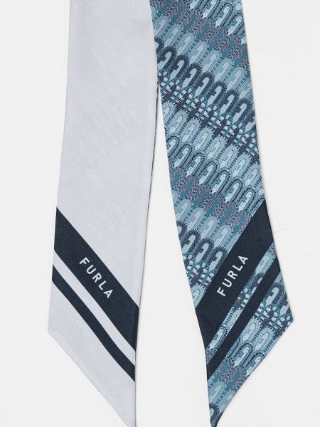 Шелковый шарф с принтом Furla синий