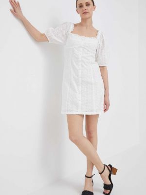 Sukienka mini dopasowana bawełniana Gap biała