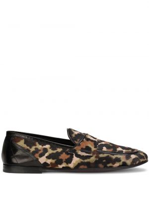 Leopardí loafers s potiskem Dolce & Gabbana černé