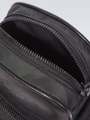 Δερμάτινη τσάντα χιαστί Saint Laurent μαύρο