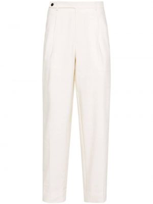 Plisované kalhoty Brioni bílé