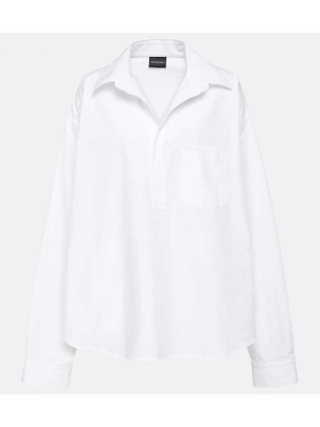 Oversized βαμβακερό πουκάμισο Balenciaga λευκό