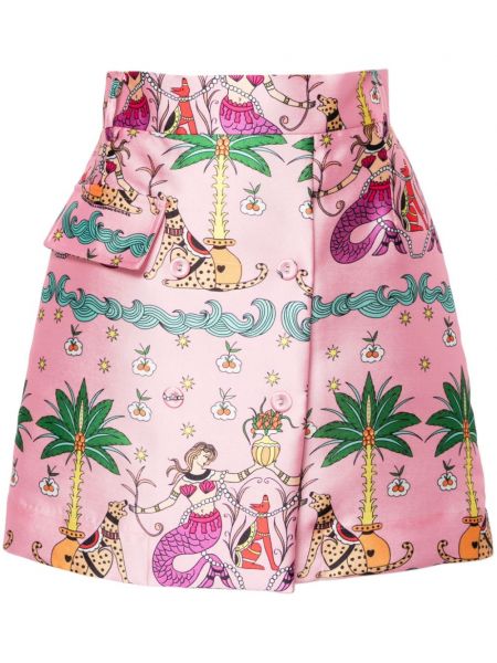 Saténové mini sukně Alessandro Enriquez růžové