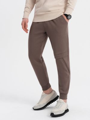 Pantaloni sport cu fermoar Ombre maro