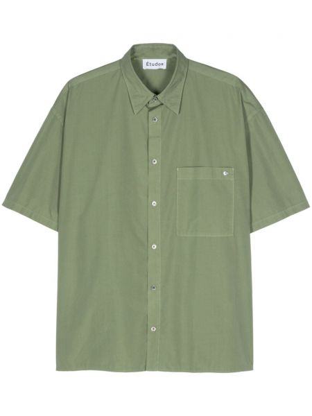 Памучна риза Etudes зелено