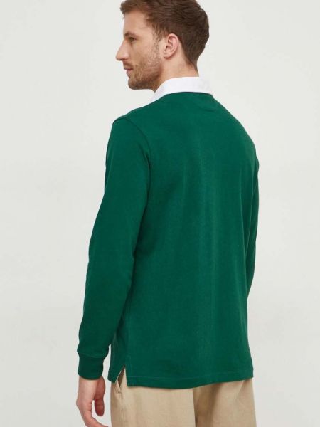 Bavlněné polokošile s dlouhými rukávy Polo Ralph Lauren zelené