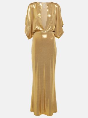 Jersey dolga obleka Norma Kamali zlata