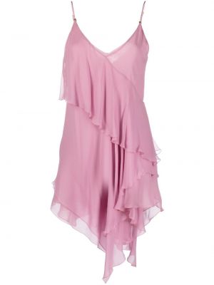 Асиметрична мини рокля с драперии Blumarine розово
