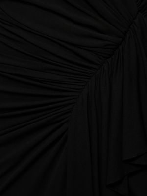 Миди рокля от джърси с драперии Alexandre Vauthier черно