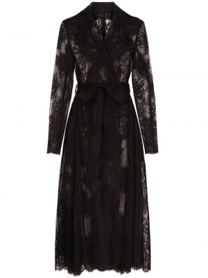 Παλτό με δαντέλα Dolce & Gabbana μαύρο