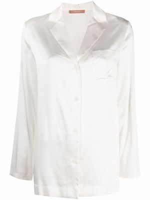 Шелковая с карманами рубашка с заплатками 12 Storeez, белый