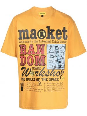 Tričko s potiskem Market žluté