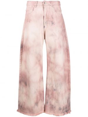 Laia lõikega mustriline teksapüksid Marques'almeida roosa