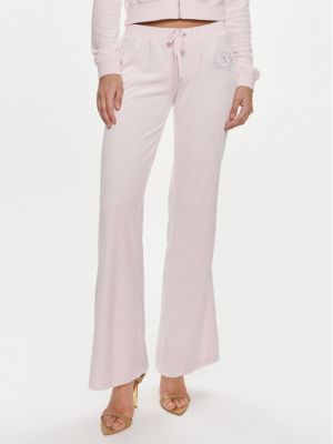 Slim fit sportovní kalhoty Juicy Couture růžové