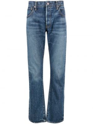 Bavlnené džínsy s rovným strihom Visvim modrá