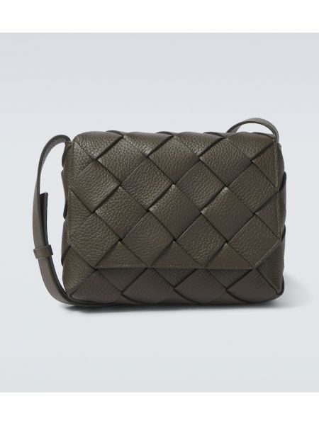 Crossbody väska i läder Bottega Veneta grön